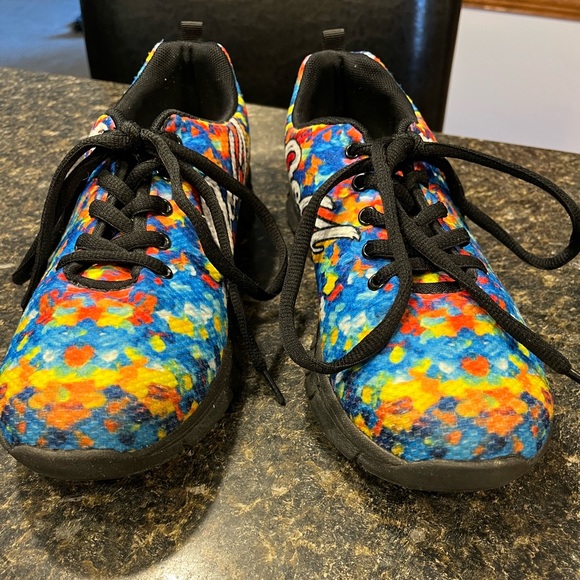 Women’s Golf Shoes Athletic Sneakers in a Paint-Splattered Pattern Size 9 - Picture 2 of 9